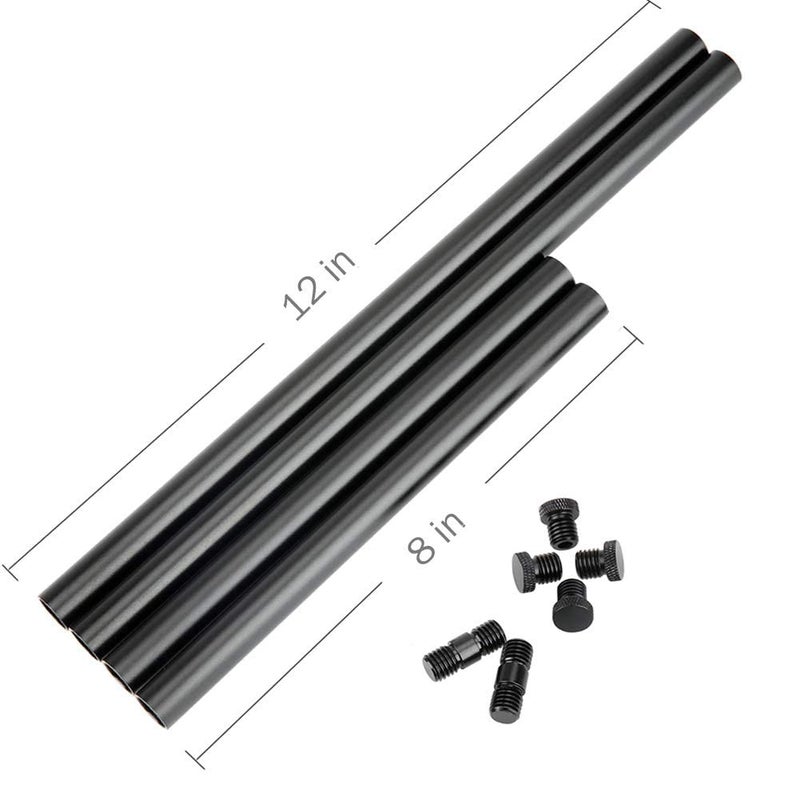 NICEYRIG 15mm Rod 8 Inch and 12 Inch, with M12 Thread Rod Connector Rod Cap Extend to 20 Inch Rods for Camera Shoulder Rig Support System - 189 - Image 5